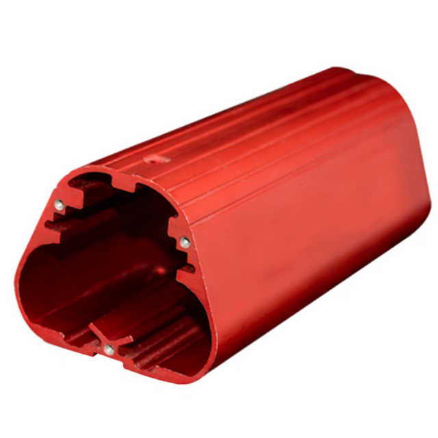 Profilé de cylindre personnalisé en aluminium anodisé rouge CNC usiné