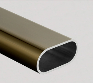 Tube d'extrusion d'aluminium ovale anodisé en bronze d'épaisseur de profilé 2mm